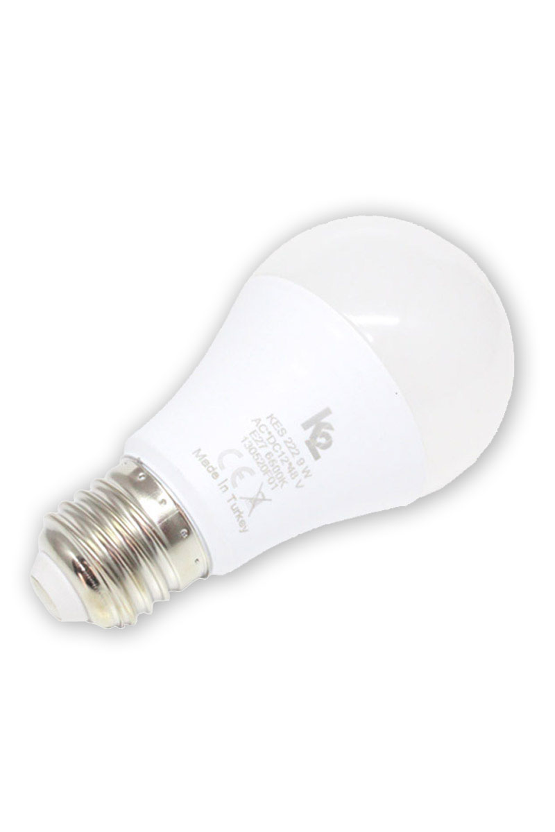Global K2 KES222 9W 12-24-48V E27 Ac/Dc 3000K Günışığı Led A60 Ampul